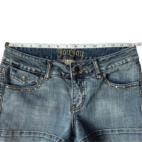 Jou Jou Size 7/8 Jean Shorts with rhinestones and embroidered pockets - Picture 6 of 10